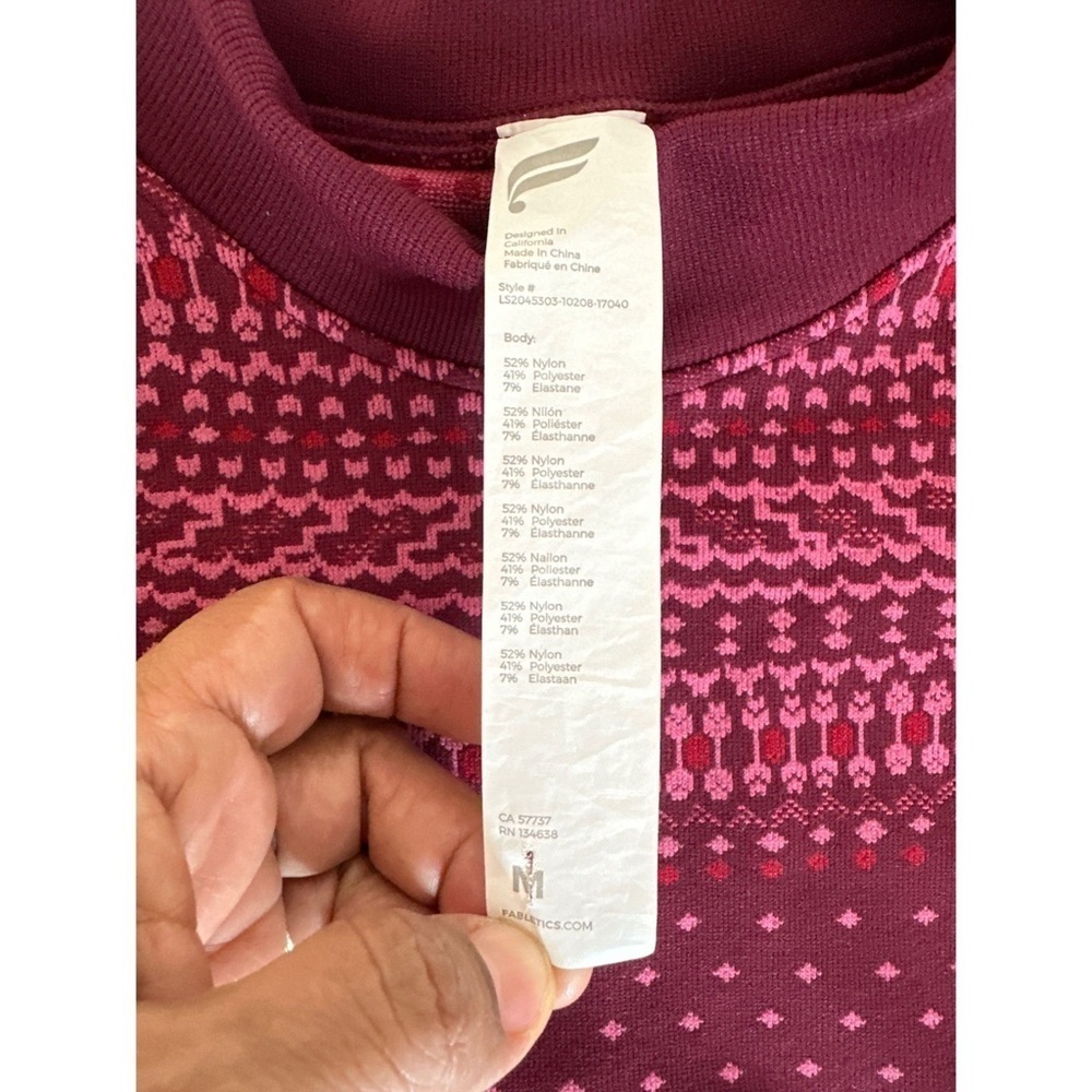 Fabletics Sweater Patterned Long Sleeve Crew Neck… - image 7